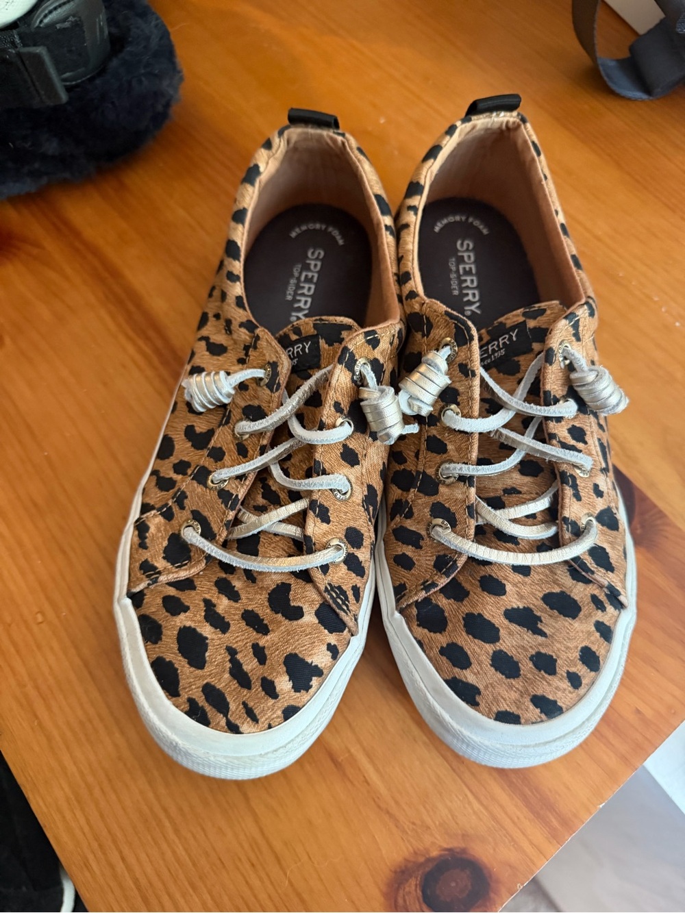 Sperry Leopard Print Sneakers - Tan & Black